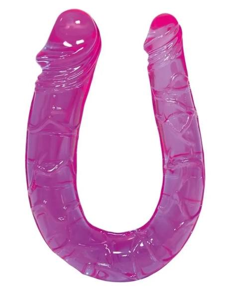 You2Toys - dvojité dildo - flexibilné - silikón - čierne