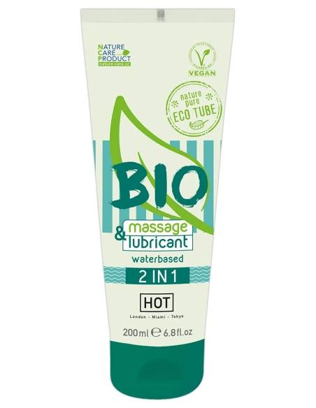 HOT Bio 2IN1 - lubrikant a masážny gél na vodnej báze - 200 ml