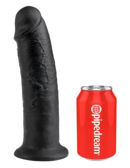 King Cock - realistický dildó s prísavkou - čierny 25 cm