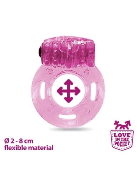 Love in the Pocket - vibračný krúžok na penis - jednorazový - ružový