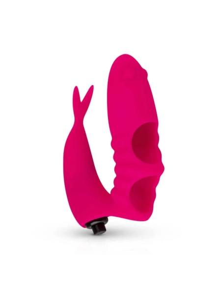 Easytoys - vibračný prstový stimulátor - 2v1 - ružový