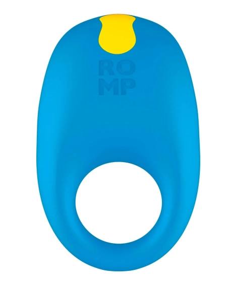 ROMP Juke - vibračný erekčný krúžok - vodotesný - modrý