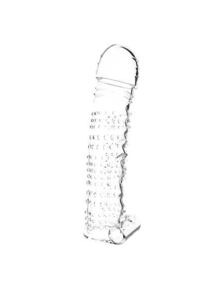 Lonely - vibračný návlek na penis s hrotmi - priehľadný