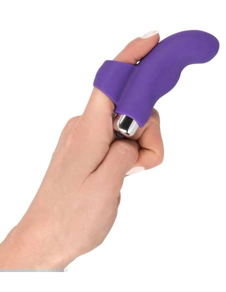 SMILE - mini vibrátor na prst - vlnitý tvar - silikón - fialový