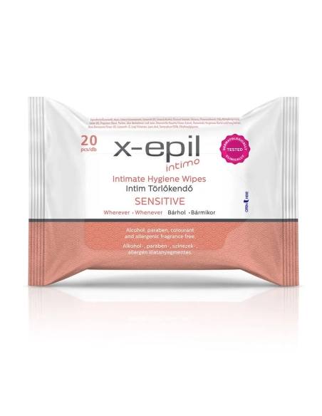 X-Epil Intimo Sensitive - intímne vlhčené obrúsky - 20 ks