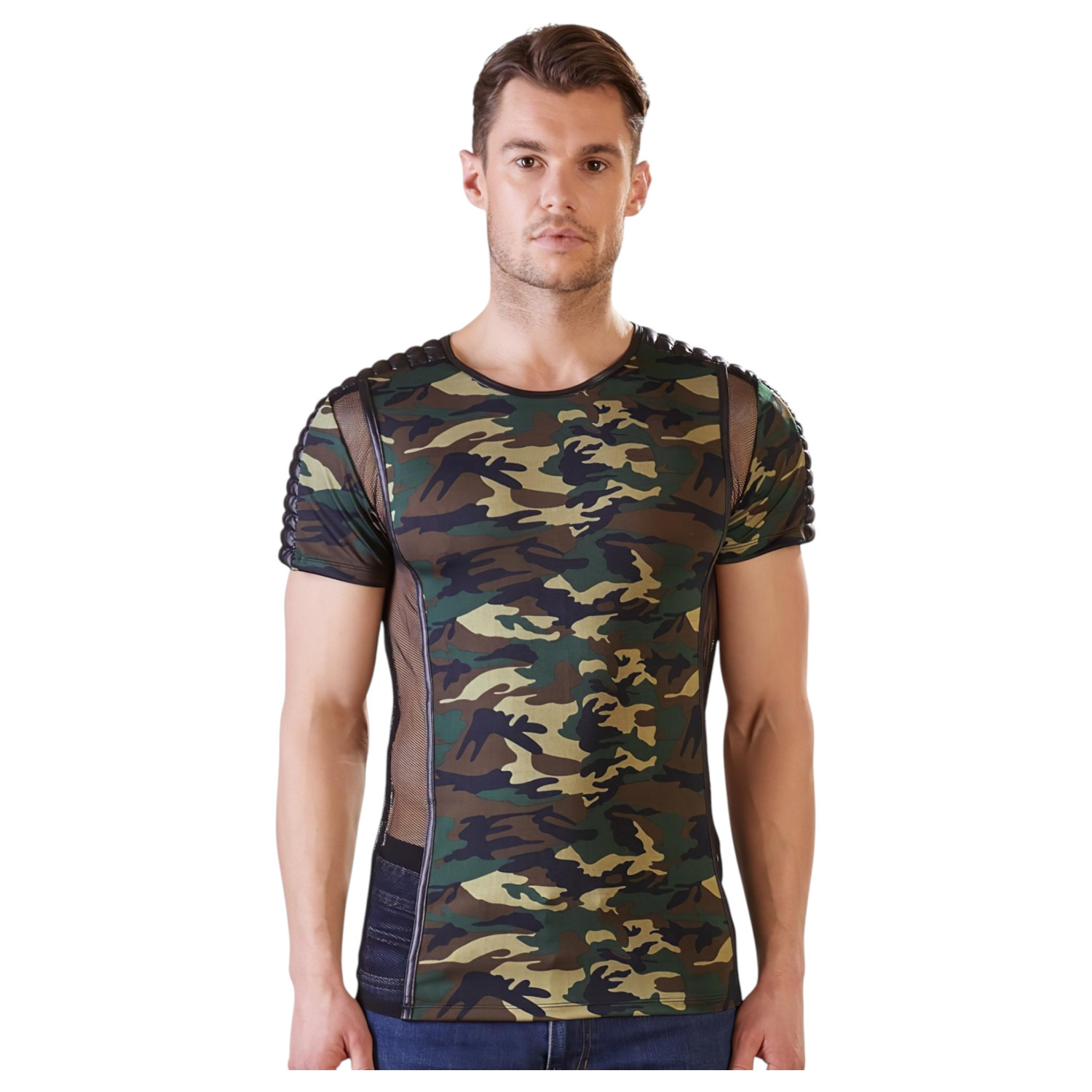NEK - pánske tričko s maskáčovým vzorom (zeleno-hnedé) - 2XL