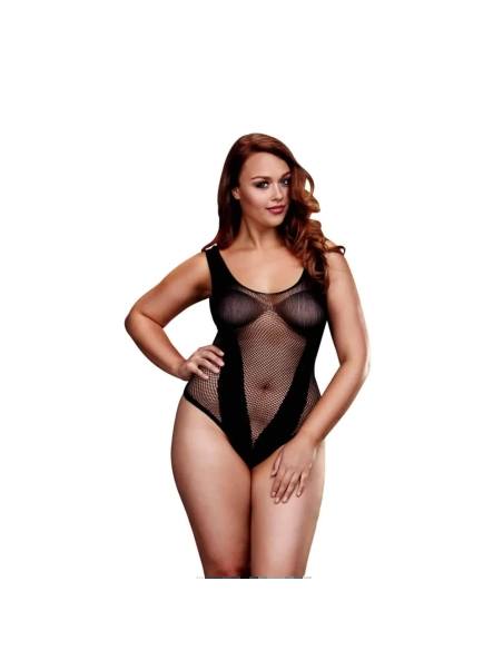 Baci - plus size sieťované body - čierna - XL/XXL