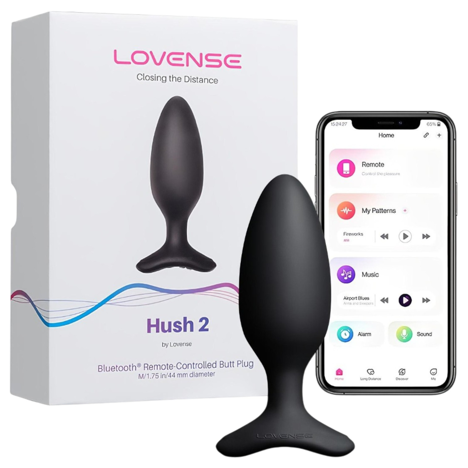 Lovense Hush 2 M - Análny vibrátor ovládaný aplikáciou (45 mm