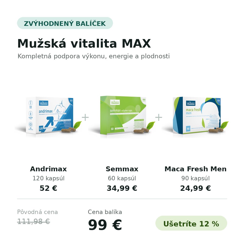 VALAVANI Mužská vitalita MAX: kompletná podpora výkonu