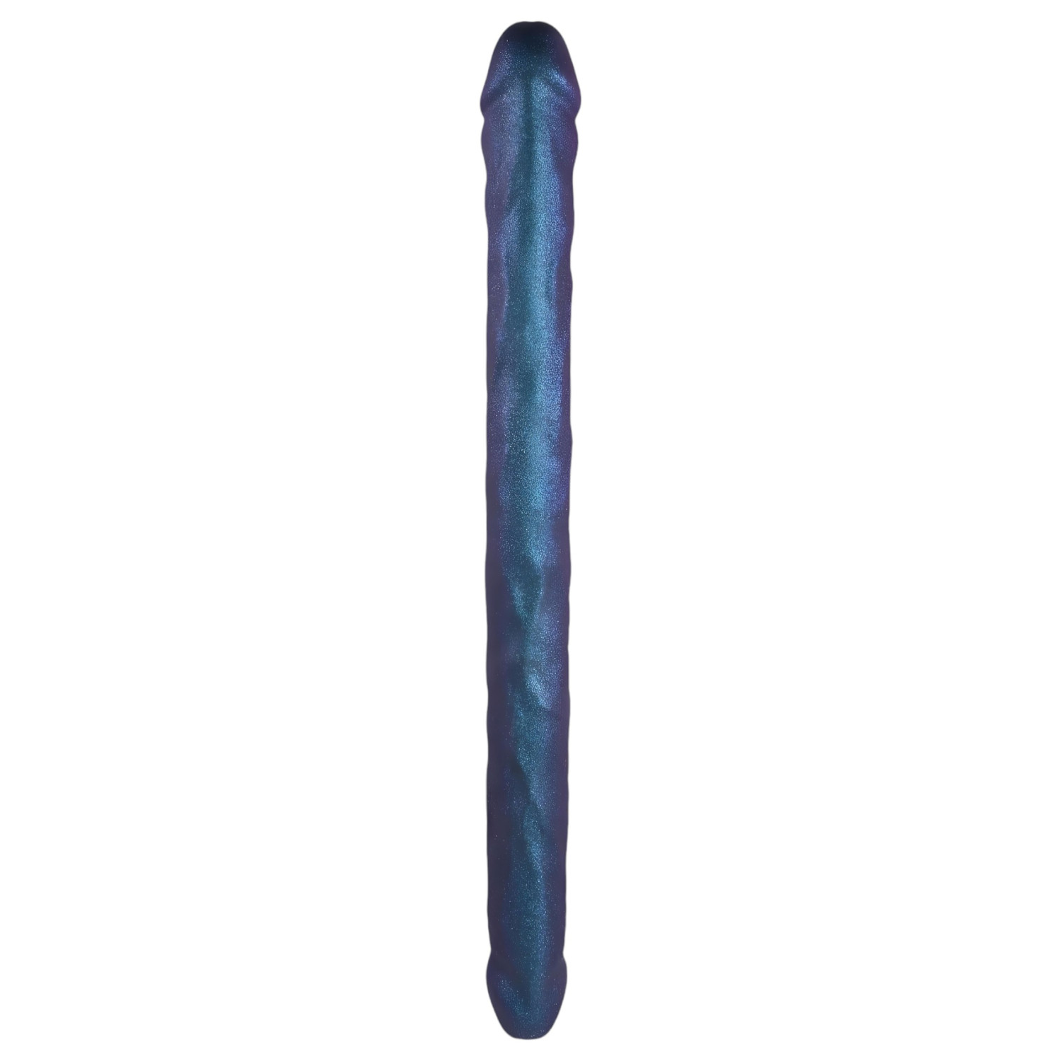 Strap-on-me - dvojité dildo - modrá metalická