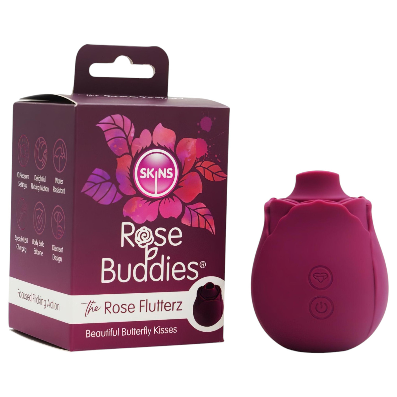 Skins Rose Flutterz - akumulátorový vibrátor na klitoris (fialový)