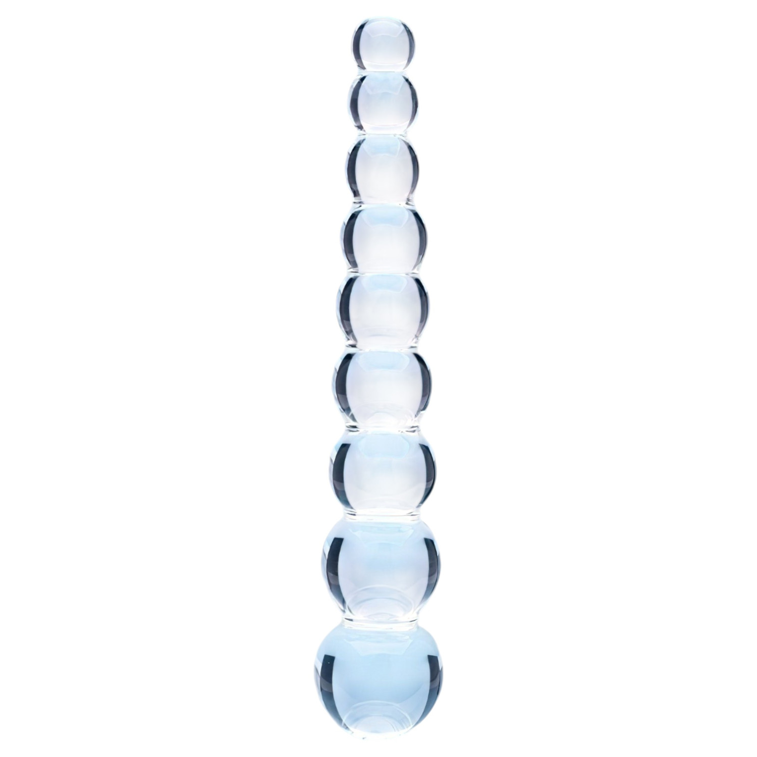 Clarity Elysian Pearls - sklenený dildo s perlami (priehľadný)