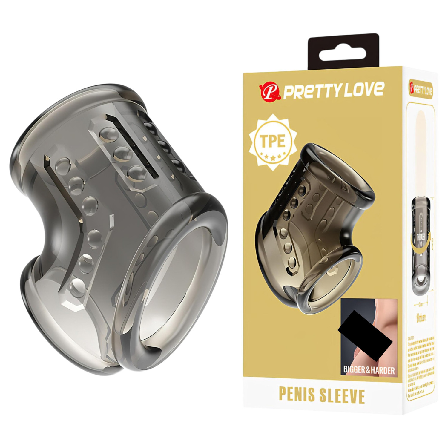 Pretty Love - erekčný krúžok na penis a semenníky (priehľadný)