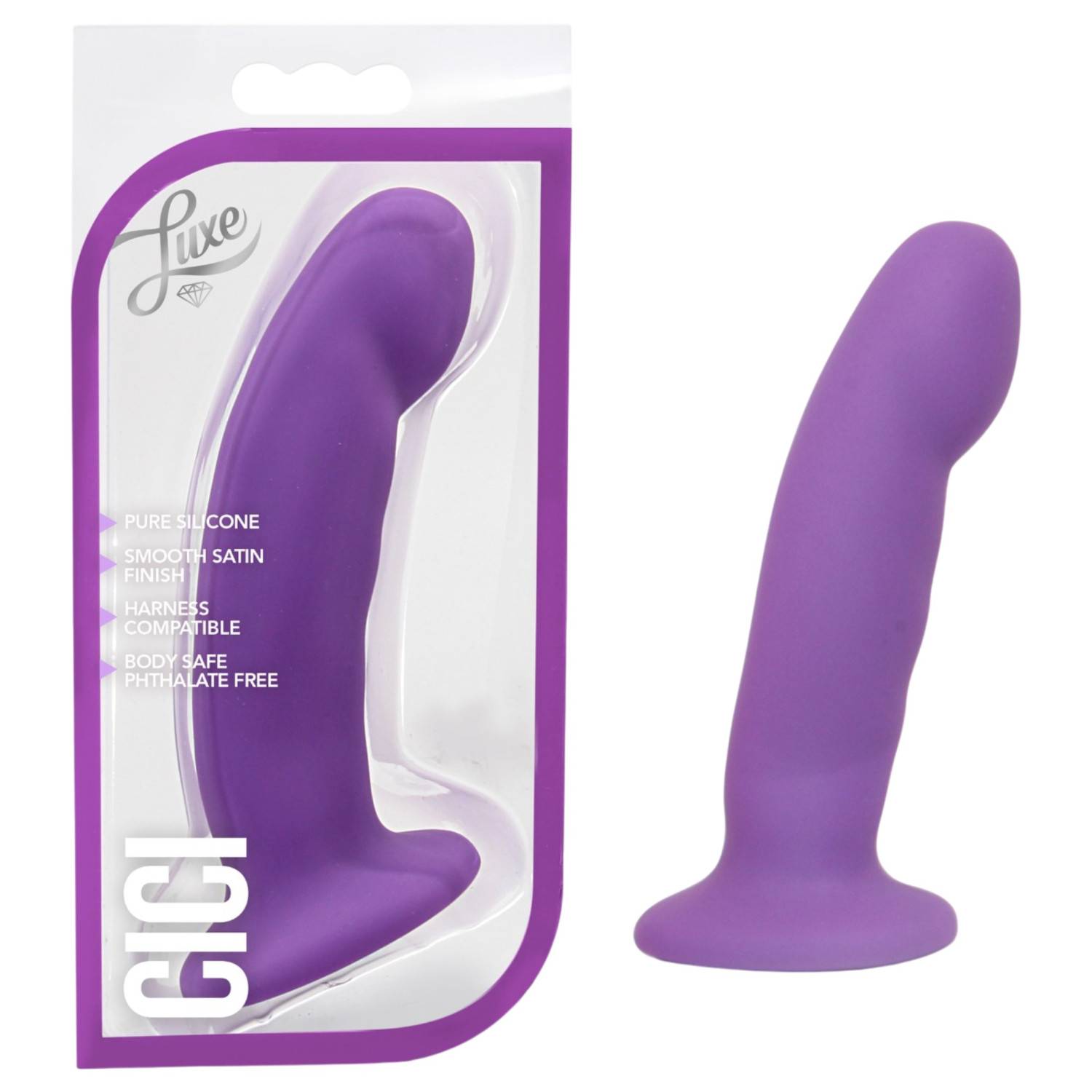 Blush Luxe - silikónové dildo (fialové)