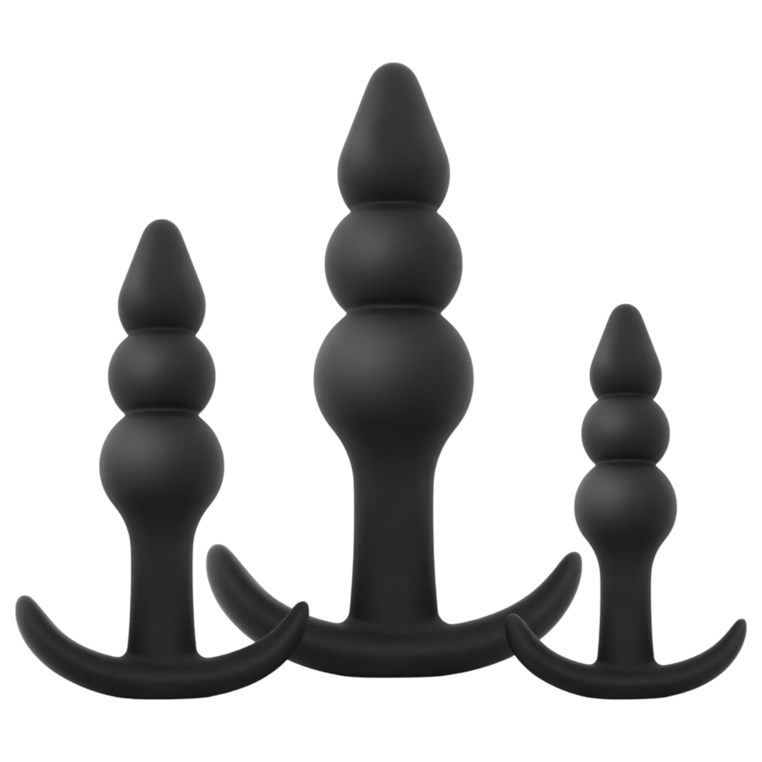 EasyToys - análne kolíky set - 3 ks s guľkami - čierne