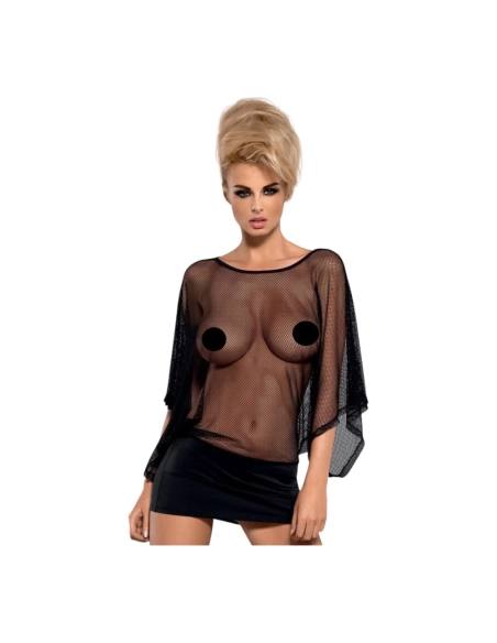 Obsessive - priesvitné mini šaty a tangá - čierna - L/XL