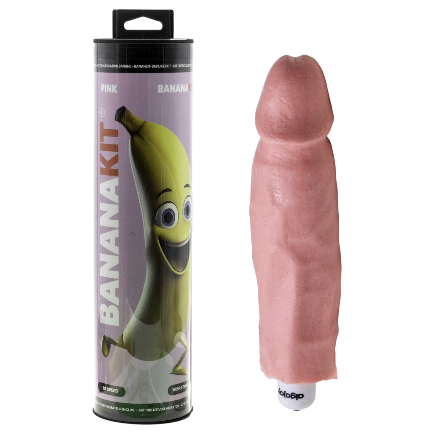 Bananakit - sada na odlievanie penisu s vibrátorom (ružová)