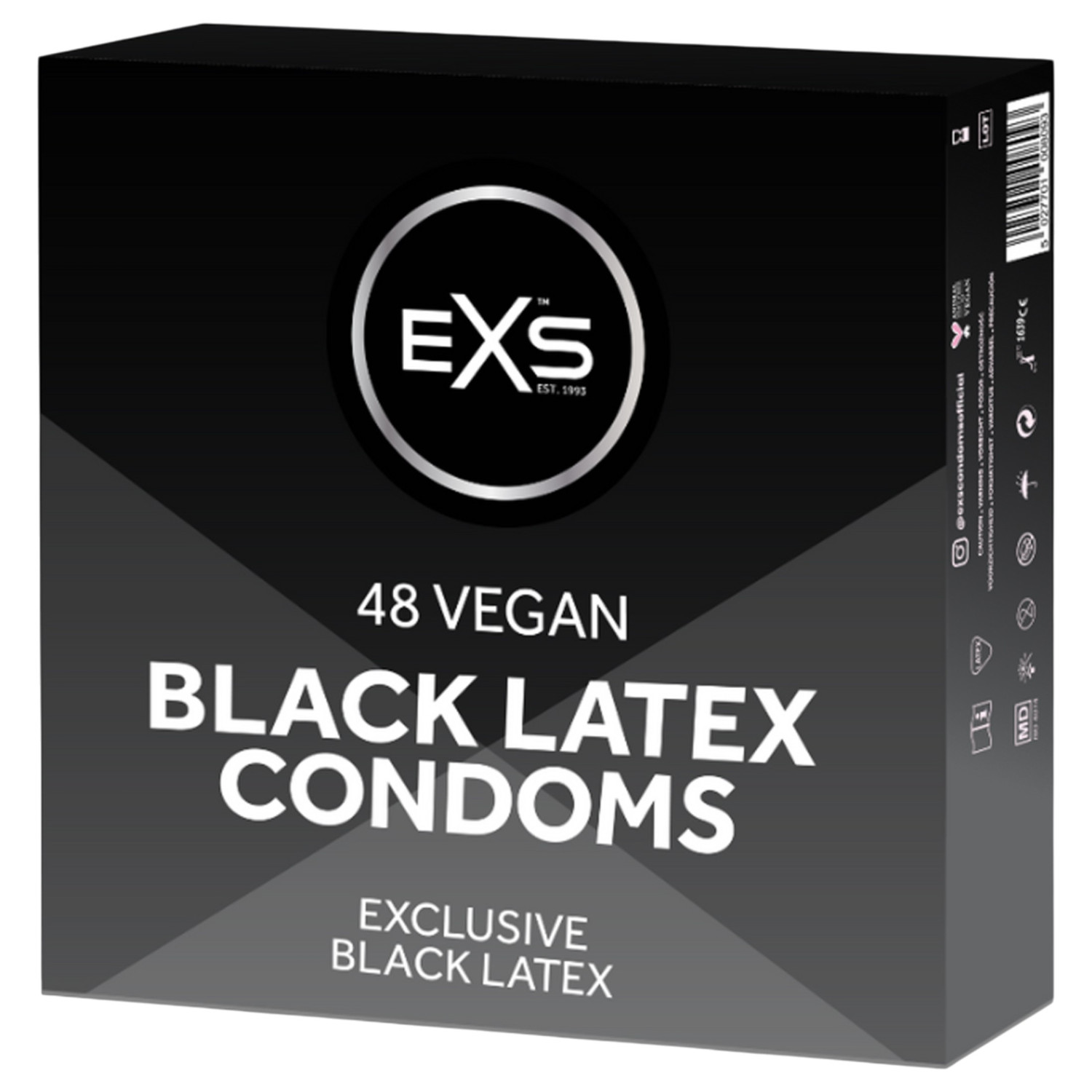 EXS Black - čierny kondóm (48 ks)
