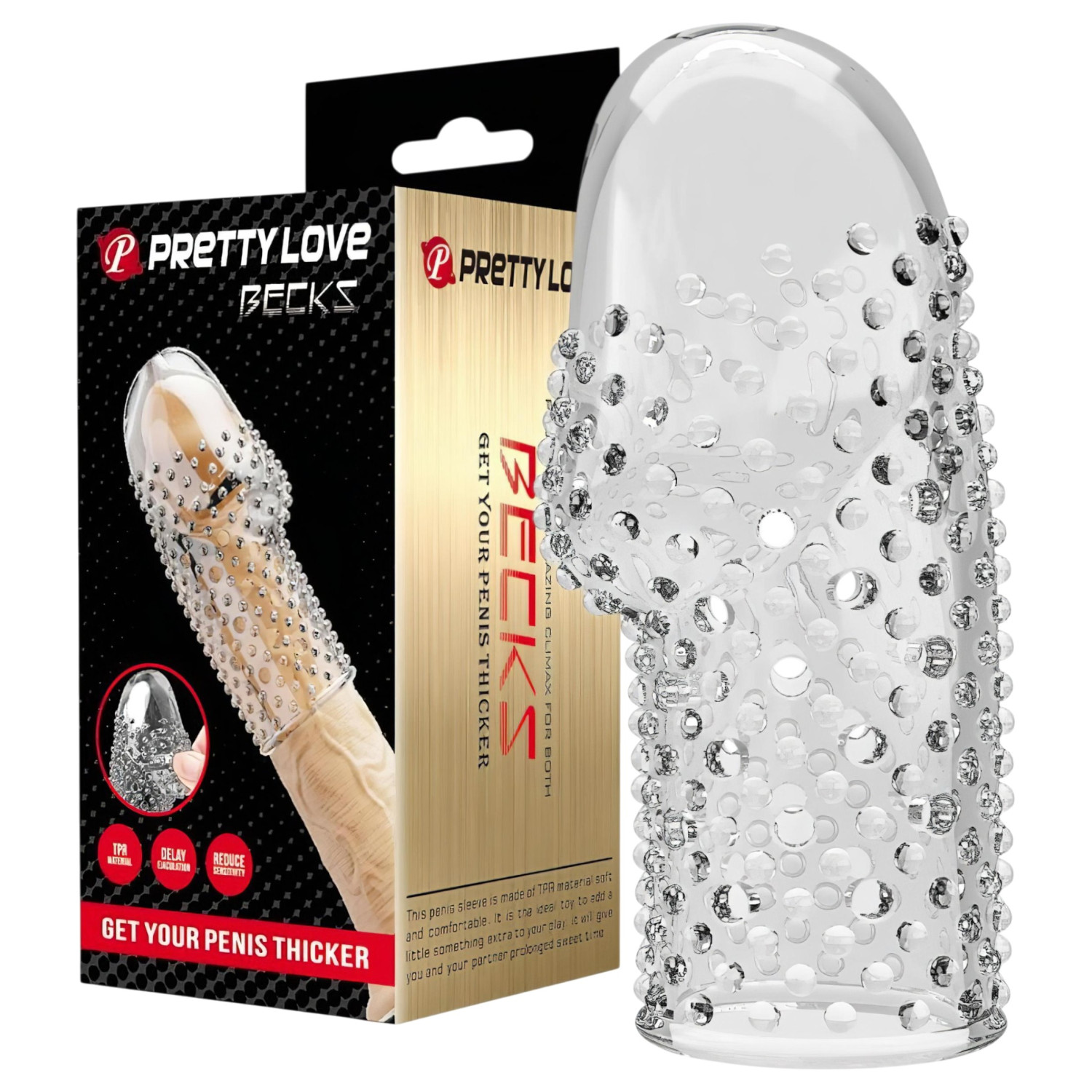 Pretty Love Becks - návlek na penis - priehľadný