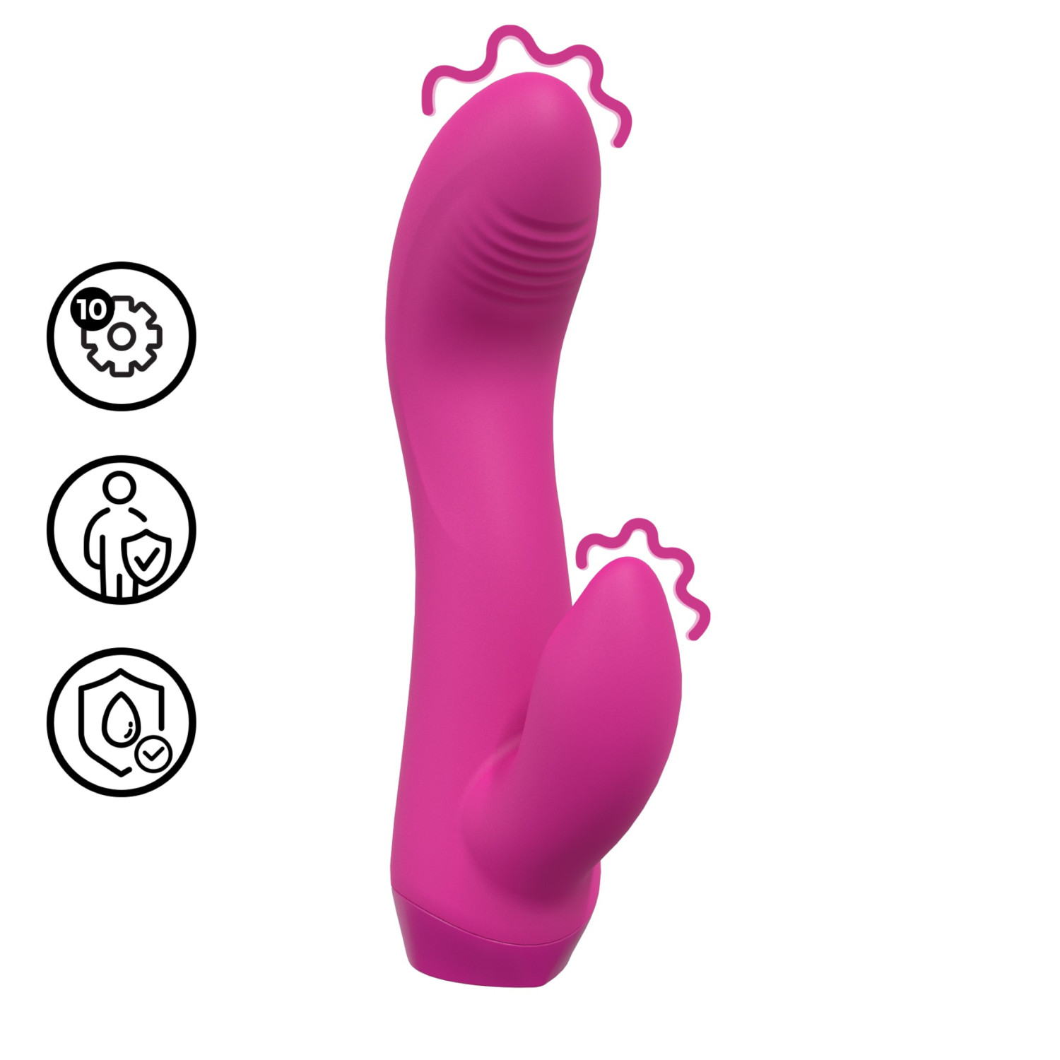 Loveline - zakrivený mini vibrátor s motívom zajačika (ružový)