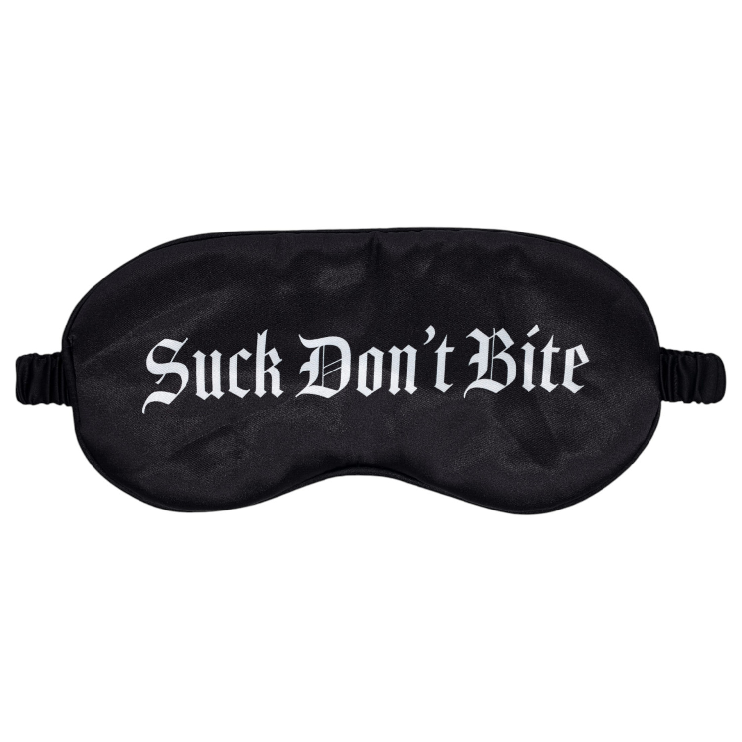 Au! - saténová očná maska s nápisom „Suck Don't Bite” (čierna)