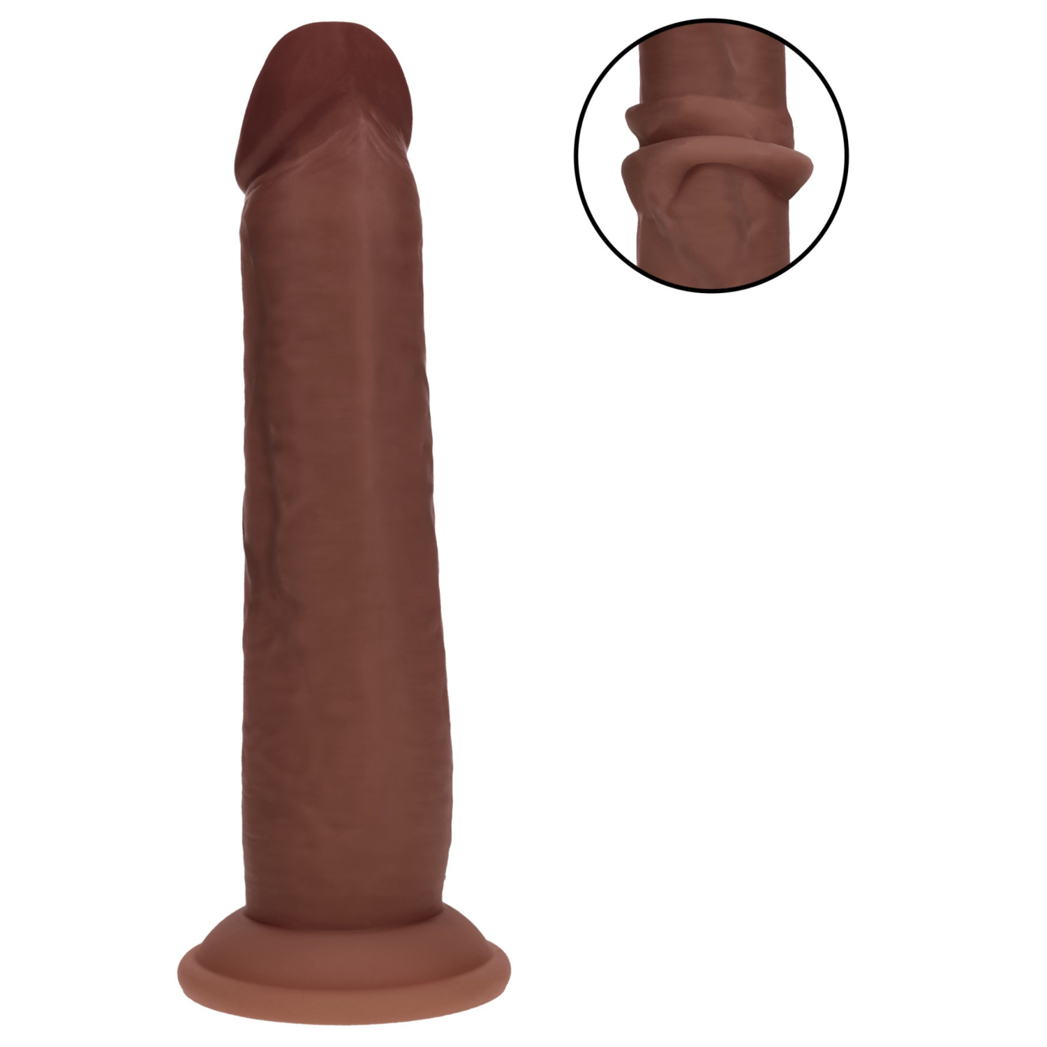 RealRock - realistický dvojitý hustý hnedý dildo - 20