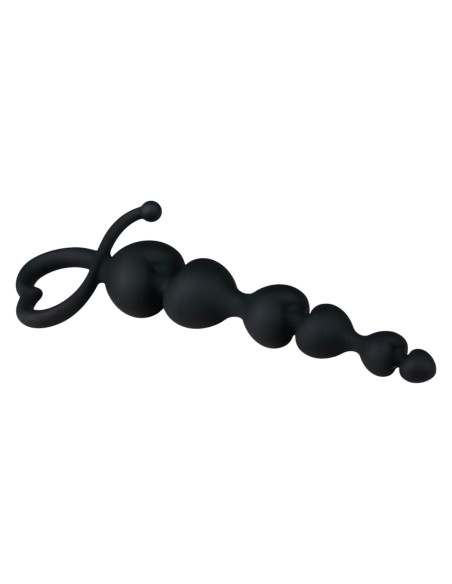 EasyToys - análny dildo s korálkami - čierny