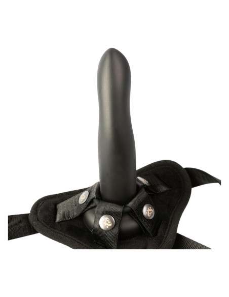 Sei Mio - nasadzovací dildo s postrojom - 15 cm - čierne